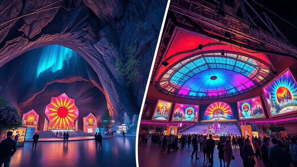 영종도 인스파이어 아레나: K팝부터 리조트까지 완벽 즐기기 4 인스파이어 아레나 내부 탐방: 공연장과 다채로운 시설 둘러보기 (realistic 스타일)