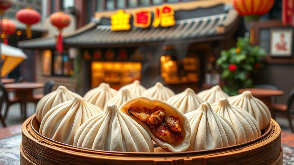 상하이 예원 옛거리: 샤오롱바오 성지, 남상만두 맛집 탐방 & 필수 팁 5 남상만두 맛집 탐방: 메뉴와 즐기는 방법 (realistic 스타일)