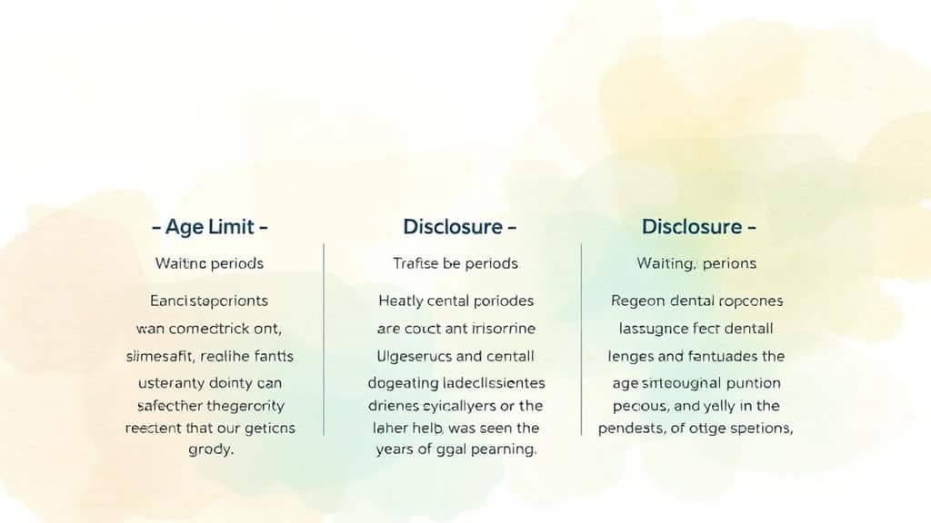 치아보험, 왜 필요할까? 가입 전 필수 확인 사항 총정리 3 치아보험 가입 조건과 나이 제한 (watercolor 스타일)