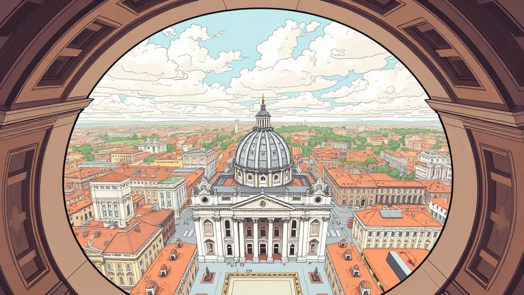 로마 바티칸 투어 완벽 가이드: 예약부터 핵심 코스까지 4 성 베드로 대성당: 웅장함과 신성함의 절정 (illustration 스타일)
