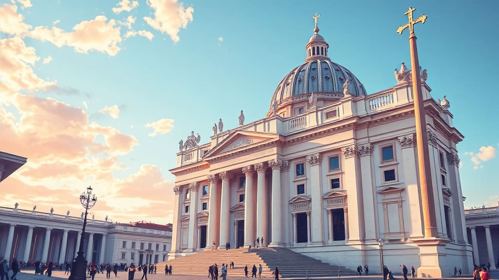 로마 바티칸 투어 완벽 가이드: 예약부터 핵심 코스까지 7 바티칸 투어, 예술과 역사를 넘어선 특별한 경험 (illustration 스타일)