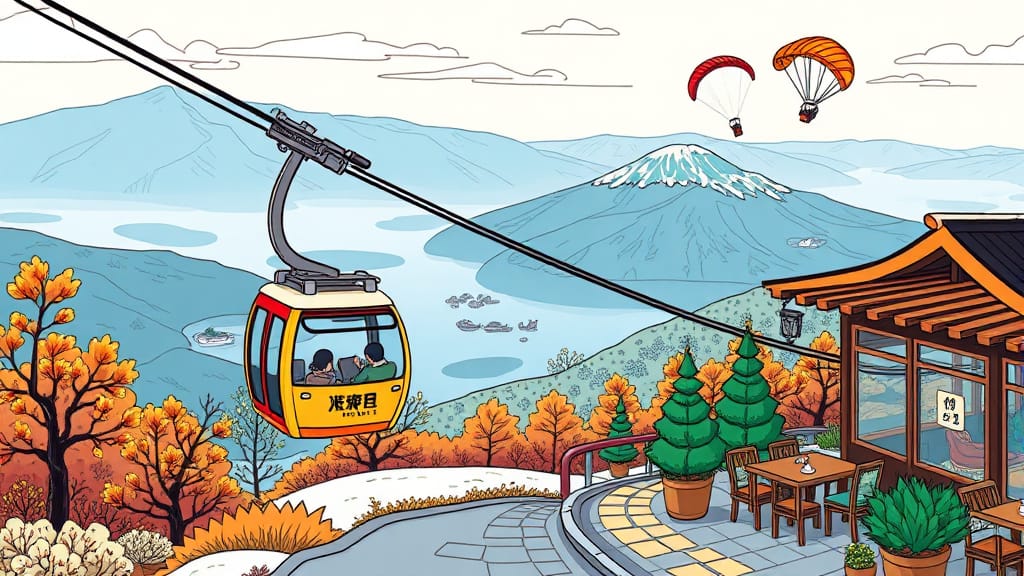 청풍호반 케이블카: 비봉산 정상 파노라마뷰와 숨겨진 여행 꿀팁 4 청풍호반 케이블카 주변 명소 및 즐길 거리 (cartoon 스타일)