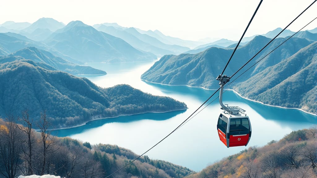 청풍호반 케이블카: 비봉산 정상 파노라마뷰와 숨겨진 여행 꿀팁 5 청풍호반의 숨겨진 매력: 비봉산과 함께하는 여행 (illustration 스타일)
