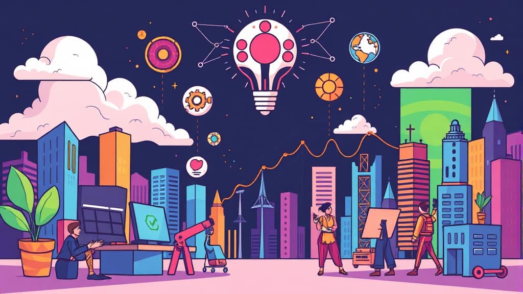 xAI, Cursor AI 인수: AI 코딩 혁신과 미래 전망 5 AI 코딩 도구 시장 현황과 경쟁 심화 (cartoon 스타일)