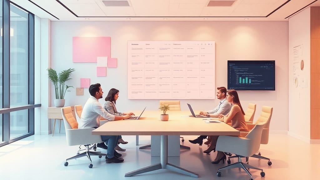 한국앤컴퍼니그룹 AI 통역 '컴HK' 도입: 업무 혁신 가속화 3 AI 기반 회의 기록 기능, 업무 효율 극대화 (watercolor 스타일)