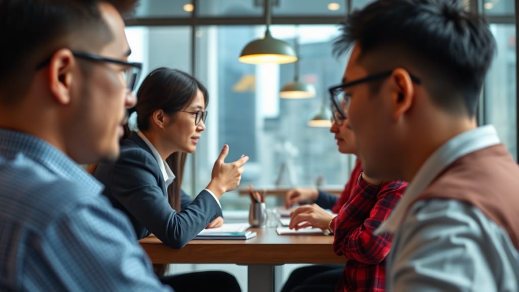 한국앤컴퍼니그룹 AI 통역 '컴HK' 도입: 업무 혁신 가속화 5 '컴HK' 서비스 개요 및 미래 발전 방향 (realistic 스타일)