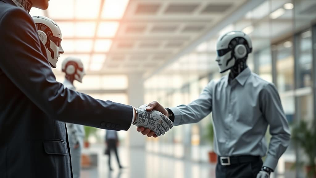 한국앤컴퍼니그룹 AI 통역 '컴HK' 도입: 업무 혁신 가속화 7 관계자 인터뷰: AI와 사람의 협업, 미래를 열다 (realistic 스타일)