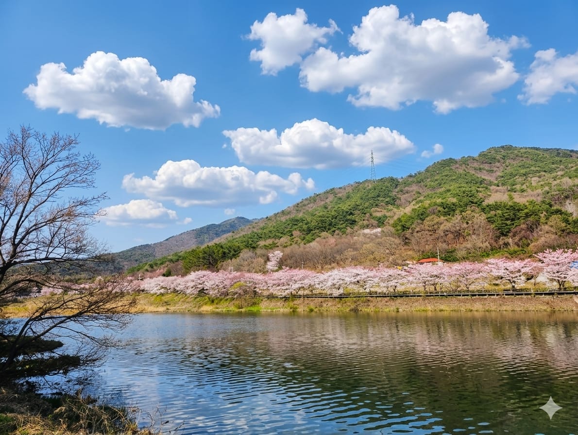주산저수지 벚꽃길 주산저수지 벚꽃길