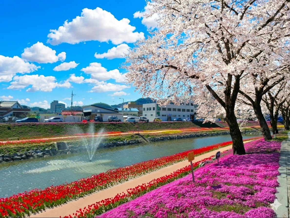 순창 양지천 벚꽃 & 70만 본 꽃길