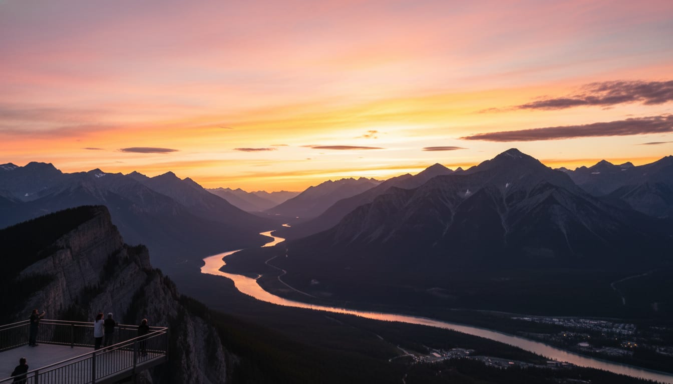 벤프 여행 필수코스. 하늘 위 벤프 곤돌라/인생샷 보장! 로키산맥 파노라마 뷰 2 벤프 곤돌라 일몰